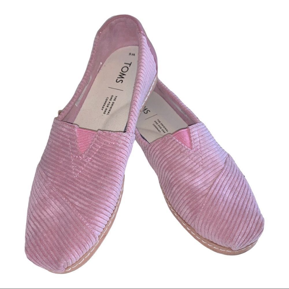 NEW | TOMS Womens Slip On Flats Pink Micro Corduroy Sz 6 - Picture 6 of 13